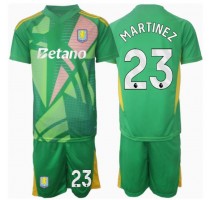 Aston Villa Emiliano Martinez #23 Bramkarskie Koszulka Podstawowa dzieci 2024-25 Krótki Rękaw (+ krótkie spodenki)